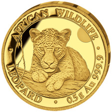 Goldmünze Leopard African Wildlife 2025 - Somalia - in Kapsel - 0,5 gr PP