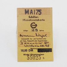 Fahrkarte Fahrschein Mai 1975 Schüler Monatskarte