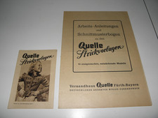 Quelle Strickvorlagen + Arbeitsanleitungen/Schnittmusterbogen (30er Jahre)