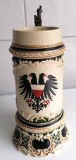 Dekorativer Bierkrug aus Keramik (Steingut) mit Wappen, 0,5 Liter
