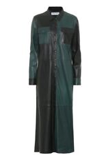 Stand Studio Lederkleid Midikleid Echtleder Schwarz Grün 36 S Neu OVP 630,-€
