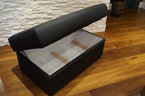 Schwarz echtleder hocker mit - schwarz,