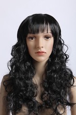 Perücke Schaufensterpuppe Figur Kopf  Haare YW-020 Neu schwarz  Frau gelockt