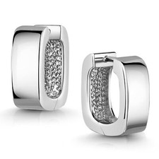 MATERIA Silber Creolen eckig