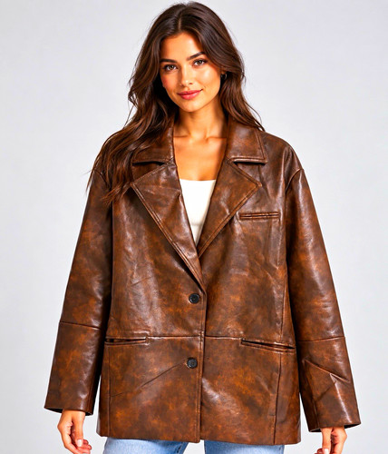 Damen jacke braun halblang - jacke,
