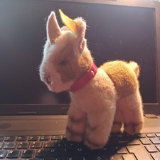 Steiff Stofftier Ziege Zicky 3455/17 mit Knopf und Fahne 17 cm Sammlerstück 