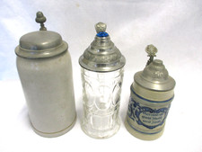 3 Biekrüge, um 1890 Glaskrug