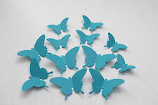 32 Set 3D Schmetterlinge Türkis Wanddeko Wandaufkleber Wandtatoo