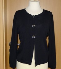 VERSACE schwarze Kristalle Strass 42 44 Libelle  Langarm Button-Down-Strickjacke