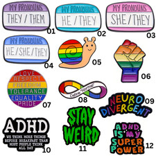 hochwertige Pins - Pride - ADHS - Autismus - optional Sicherheitsverschluss