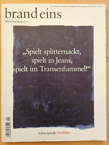 Brand eins heft september - eins,,