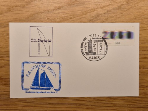 Postkarte mit schiffsstempel - mit,