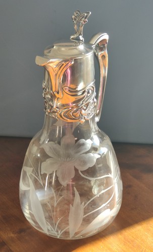 Jugendstil karaffe silber 800 - jugendstil,