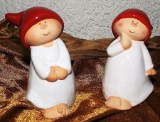 Figuren Träumer 11,5 cm hoch  2erSet  Nachthemd Mütze Terracotta Dekoration