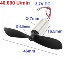 3,7V DC Mini Elektro Motor mit Propeller