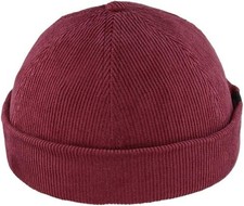 Unisex Krempe Docker Cap Retro Matrosenmütze verstellbar Baumwolle Beanie Skullcap
