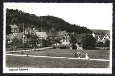 Ansichtskarte Eschenbach / Mfr., Ortspartie mit Wanderern 