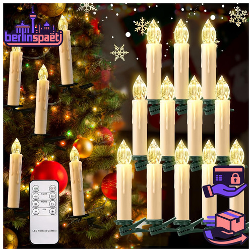 Weihnachtsdeko 12er set kerzen - set,