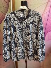 GINA  LAURA JACKE  GR. 52 / 54 BLAU/ WEISS Neu 