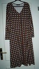 Tolles Midikleid " Aniston " schwarz braun weiß gemustert Gr. 44 NEUWERTIG
