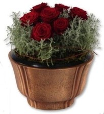 Massive Grabschale aus Bronze kunstvoll verziert Blumenschale Pflanzschale Grab