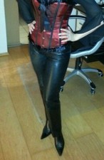 Damen Lederhose,  schwarz, Gr. 27/30,  Maßanfertigung 