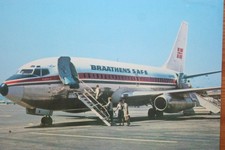 AK Airliner Postcard  Flugzeug BRAATHENS SAFE B.737 airline issue