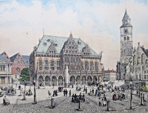 Radierung der markt bremen - radierung,,