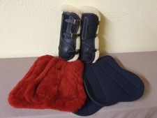 Ledergamaschen Gamaschen Lammfell Leder Neopren schwarz VB/WB 