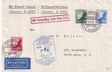 1934 KATAPULT CATAPULT  D. BREMEN GERMAN SEAPOST -NEW YORK - PERTH AMBOY NJ USA