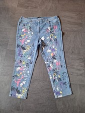 Mia Moda- stylische Jeans Gr. 48 mit Print
