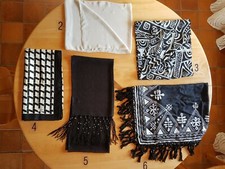 Tuch, Schal, Stola  -  Kurt Kölln, Elan, u.a.- schwarz/weiß - einzeln verkauft