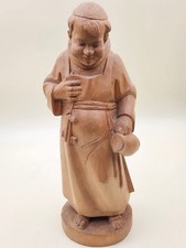 4/3 Holzfigur, Mönch, Holzschnitzkunst, Handgefertigt, Holz, 44 cm
