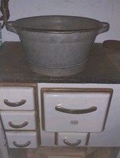 kleines rundes  Zinkwanderl Gestaltung Behältnis antike Zinkwanne Brocante 