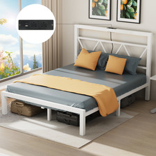 MetallBettrahmen Bettgestell aus Metall mit Lattenrost Doppelbett 90X200CM DE