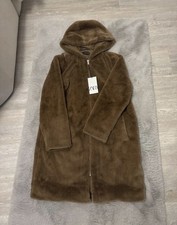 ZARA Teddy Mantel Jacke braun