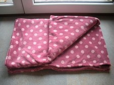 CORAVELLE Mikrofaser Flausch Heimdecke, Pink rosa Punkte, 150x200cm, NEU, QVC