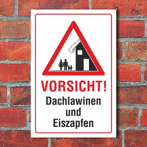 Schild vorsicht dachlawinen - schild,
