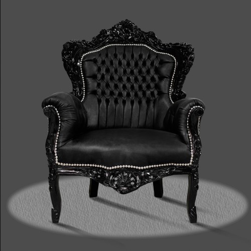 Barock sessel stoff schwarz - sessel,