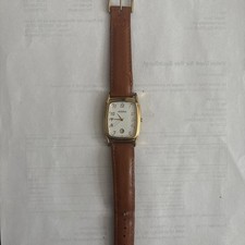 Adora Herrenuhr Edelstahlgehäuse gelbgoldfarben Lederband