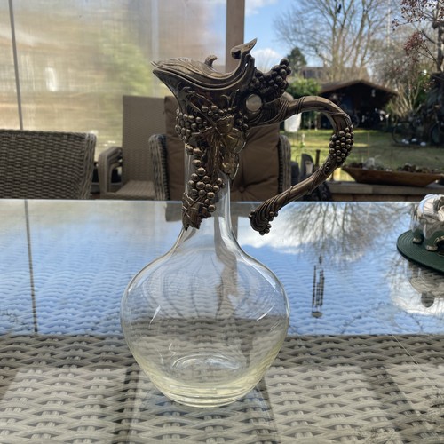 Antik glas karaffe - karaffe,, silberne