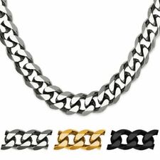 Herren Halskette Edelstahl-Kette Panzerkette Armband gold silber schwarz XXL