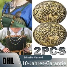 2PCS Jahrgang Mittelalterlich Wikinger Brosche Für Umhang Schal Dekor Geschenke