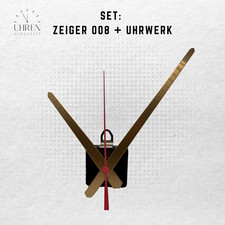 Quarzuhrwerk lautlos mit Zeiger - Set 15 cm schwarz weiß gold - Uhrwerk (08)