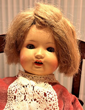 Alte Masse-Kopf-Puppe 30-er bis 40-er Jahre - 43 cm