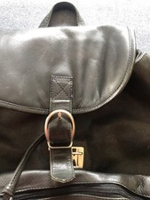 Rucksack, schwarz , Leder 