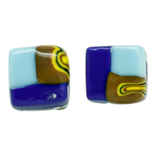 Murano glas ohrstecker blau - murano,
