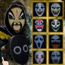 Halloween Led Leuchtende Maske, DIY Muster, LED Gesichts Maske für Party/Kostüm