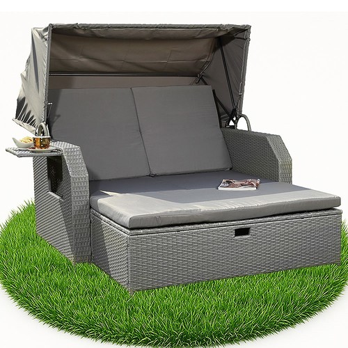 Gartenliege polyrattan bett - polyrattan,