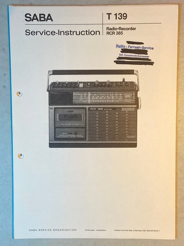 Saba service instruction - saba, für